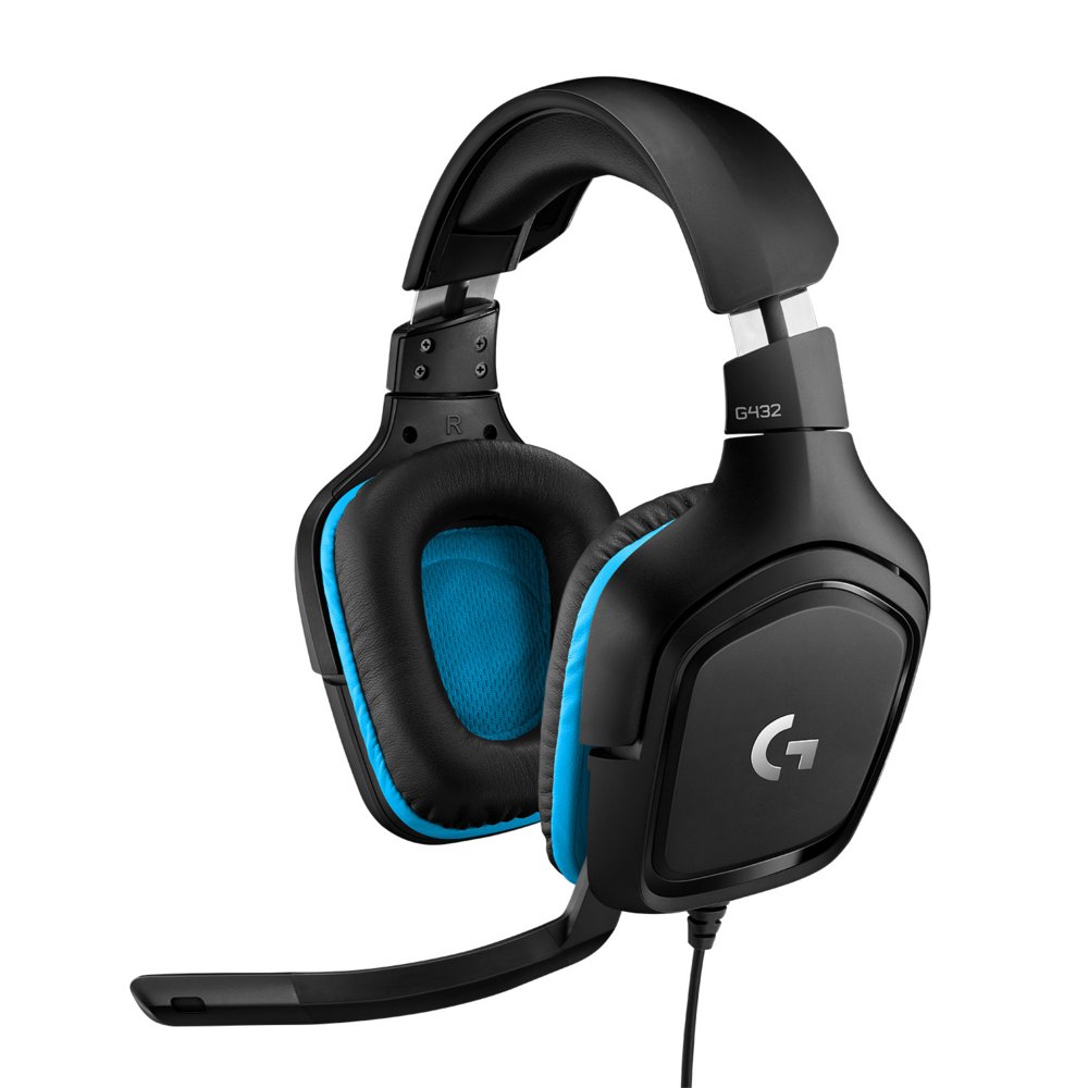 Logitech G432 | Bedrade Over-ear Gaming Headset 3.5mm Connector | 7.1 Surround | Zwart/Blauw 4 Logitech G432 | Bedrade Over-ear Gaming Headset 3.5mm Connector | 7.1 Surround | Zwart/Blauw - Afbeelding 4