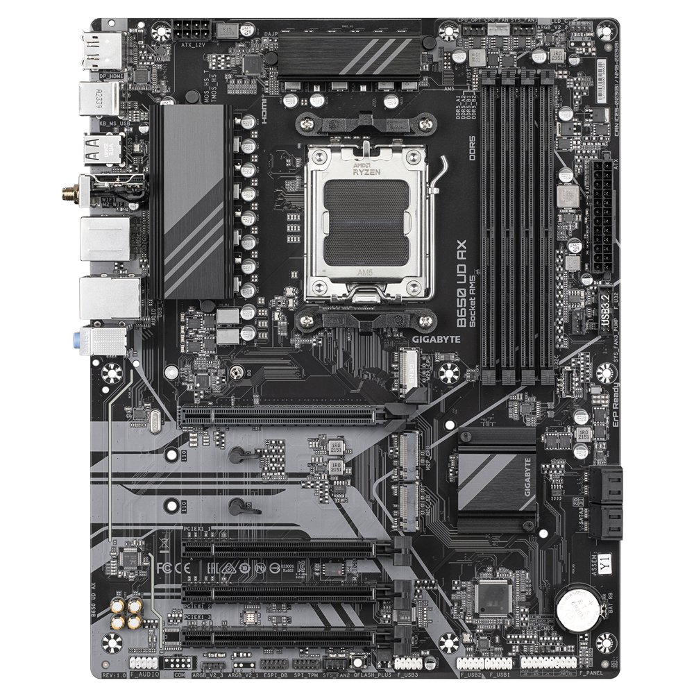 Gigabyte B650 UD AX | Socket AM5 | AMD B650 | 4xDDR5 | ATX | Moederbord 2 Gigabyte B650 UD AX | Socket AM5 | AMD B650 | 4xDDR5 | ATX | Moederbord - Afbeelding 2