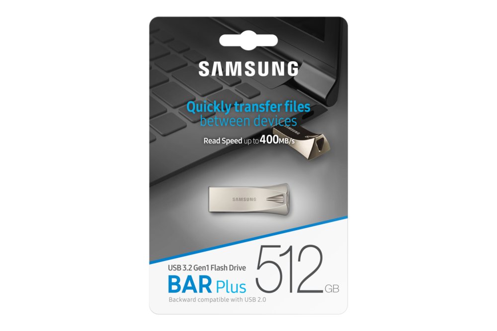 Samsung Bar Plus | 512GB USB-A 3.2 Flash Drive | Zilver 4 Samsung Bar Plus | 512GB USB-A 3.2 Flash Drive | Zilver - Afbeelding 4