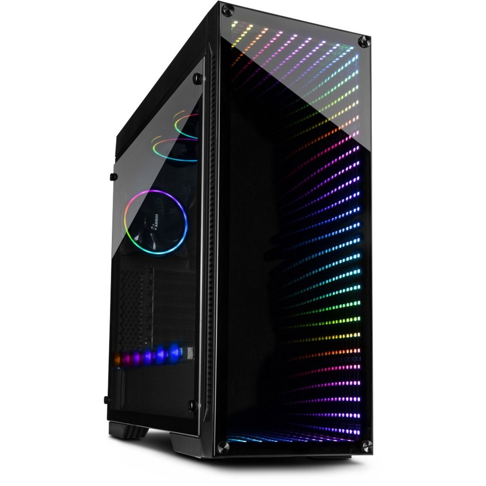Inter-Tech X-908 Infini2 | Infinity Mirror | Tower Case | USB-C | Zwart 1 Inter-Tech X-908 Infini2 | Infinity Mirror | Tower Case | USB-C | Zwart