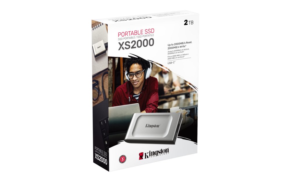 Kingston XS2000 | Externe SSD | 2000GB | USB 3.2 Gen 2x2 | Compact & Snel | Zilver/Zwart 6 Kingston XS2000 | Externe SSD | 2000GB | USB 3.2 Gen 2x2 | Compact & Snel | Zilver/Zwart - Afbeelding 6