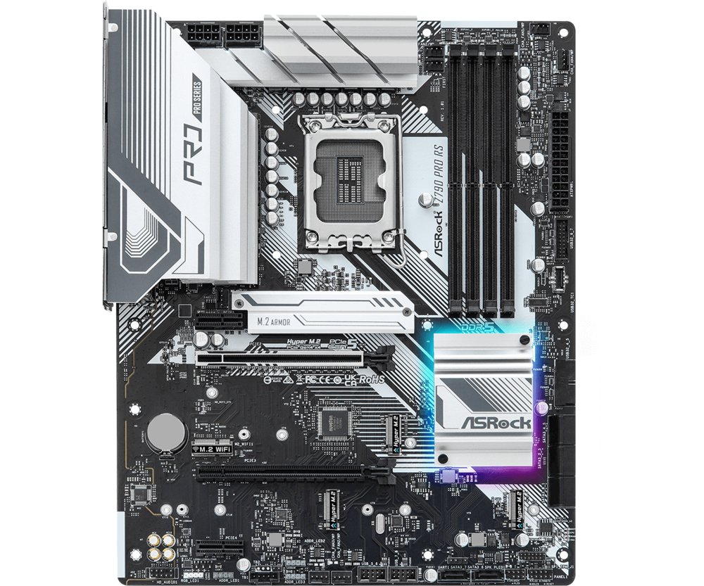 ASRock Z790 Pro RS | Socket LGA 1700 | Intel Z790 | 4xDDR5 | ATX | Moederbord 2 ASRock Z790 Pro RS | Socket LGA 1700 | Intel Z790 | 4xDDR5 | ATX | Moederbord - Afbeelding 2