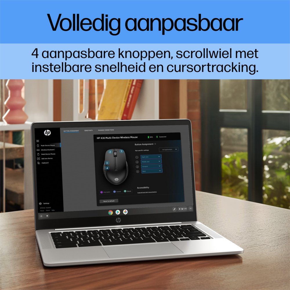HP 430 | Multi-Device Draadloze Muis | Links- en Rechtshandig | RF + Bluetooth | 1200 DPI | Zwart 10 HP 430 | Multi-Device Draadloze Muis | Links- en Rechtshandig | RF + Bluetooth | 1200 DPI | Zwart - Afbeelding 10
