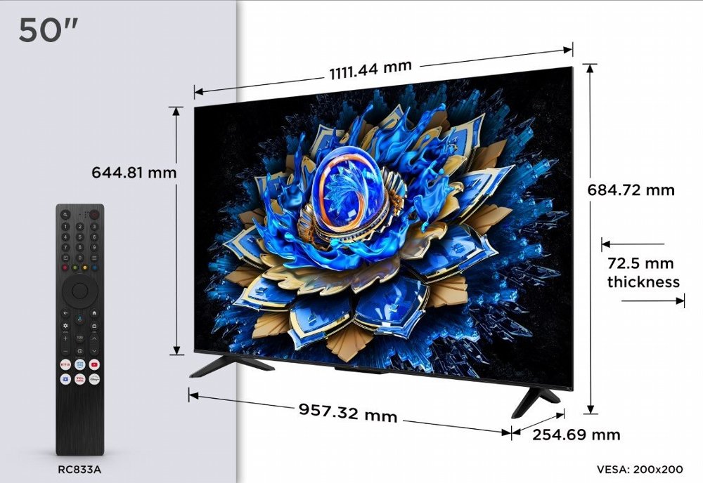 TCL 50T69C | 50" 4K Ultra HD QLED | 60Hz | Google TV | Dolby Vision | HDMI 2.1 | Smart TV 6 TCL 50T69C | 50" 4K Ultra HD QLED | 60Hz | Google TV | Dolby Vision | HDMI 2.1 | Smart TV - Afbeelding 6