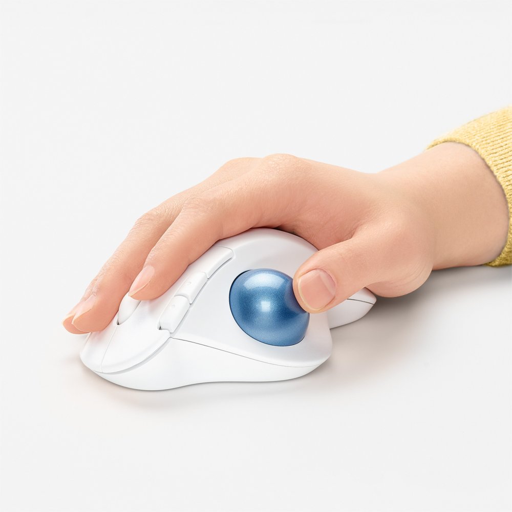 Logitech M575 Ergo Trackball | Ergonomische Draadloze Muis | Rechtshandig | RF + Bluetooth | 2000 DPI | Wit 2 Logitech M575 Ergo Trackball | Ergonomische Draadloze Muis | Rechtshandig | RF + Bluetooth | 2000 DPI | Wit - Afbeelding 2
