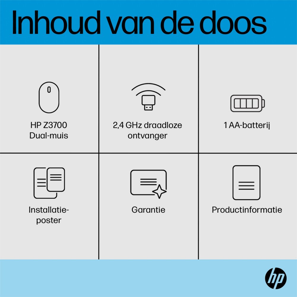 HP Z3700 Dual | Draadloze Muis | Links- en Rechtshandig | RF + Bluetooth | Zwart/Zilver 8 HP Z3700 Dual | Draadloze Muis | Links- en Rechtshandig | RF + Bluetooth | Zwart/Zilver - Afbeelding 8