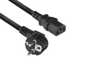 ACT AC3305 | Elektriciteitssnoer | 2 Meter | Netstekker Type F naar C13 | Zwart