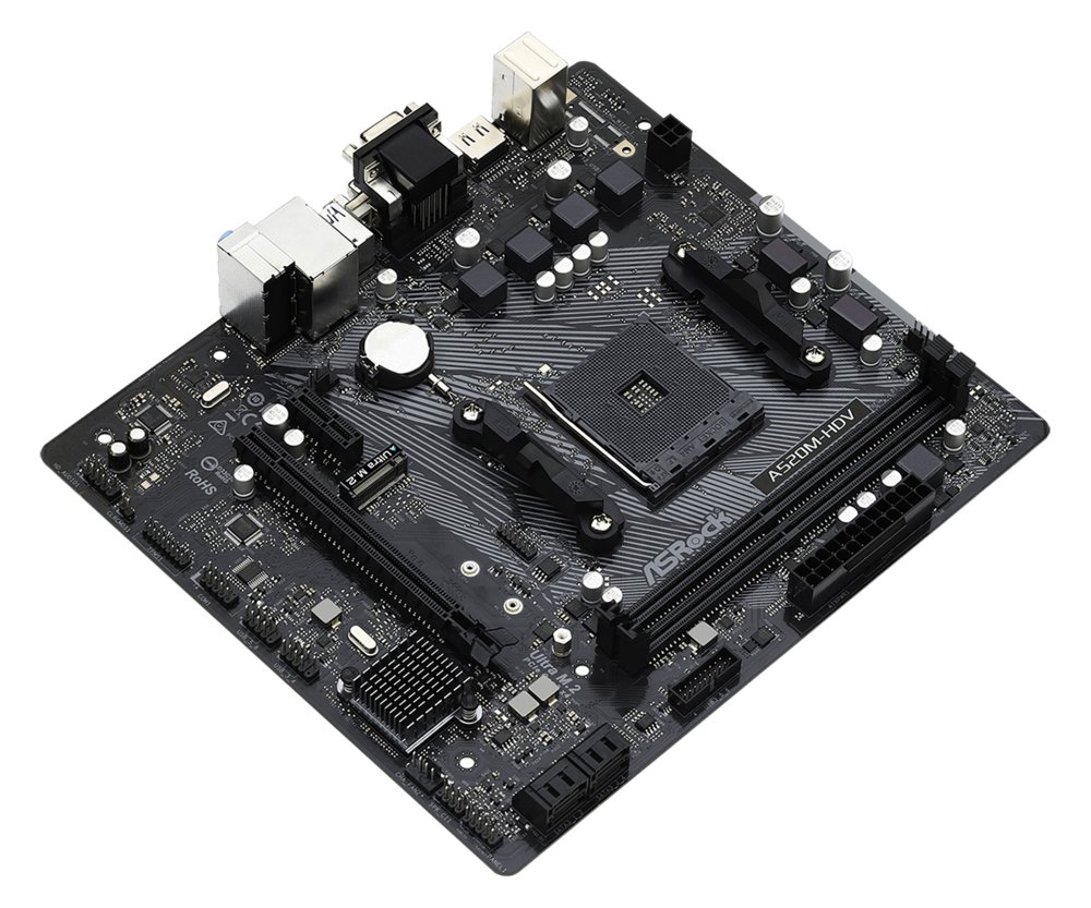 Asrock A520M-HDV | Socket AM4 | AMD A520 | 2xDDR4 | Micro-ATX | Moederbord 3 Asrock A520M-HDV | Socket AM4 | AMD A520 | 2xDDR4 | Micro-ATX | Moederbord - Afbeelding 3