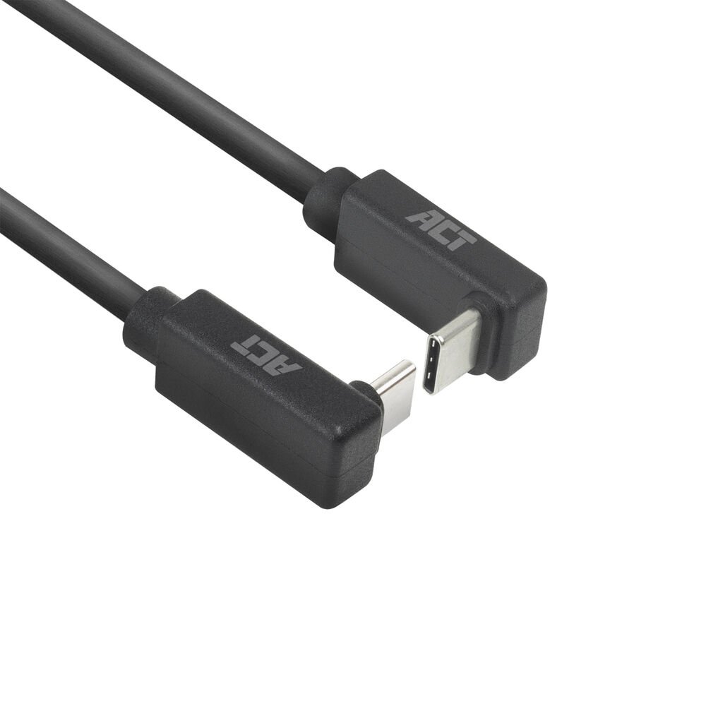 ACT AC7477 | USB 3.2 Gen 2 Kabel | USB-C (haaks boven/beneden) naar USB-C (haaks boven/beneden) | 60W | 10Gbps | 1m | Zwart 1 ACT AC7478 | USB 3.2 Gen 2 Kabel | USB-C (haaks boven/beneden) naar USB-C (haaks boven/beneden) | 60W | 10Gbps | 2m | Zwart