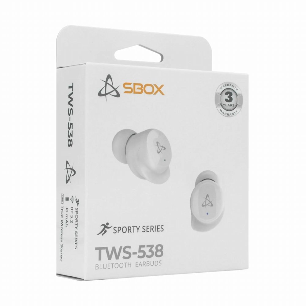 SBOX Earbuds EB-TWS538 | Draadloze In-Ear Bluetooth Oordopjes | USB-C Oplaadcase | Wit 2 SBOX Earbuds EB-TWS538 | Draadloze In-Ear Bluetooth Oordopjes | USB-C Oplaadcase | Wit - Afbeelding 2