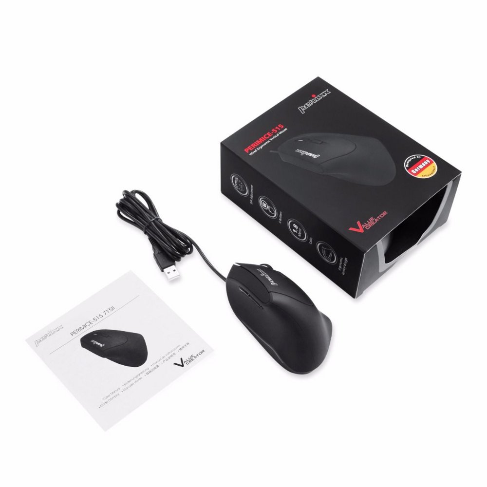 Perixx PERIMICE-515 II | Ergonomische Bedrade Muis | Rechtshandig | USB-A | 1600 DPI | Zwart 6 Perixx PERIMICE-515 II | Ergonomische Bedrade Muis | Rechtshandig | USB-A | 1600 DPI | Zwart - Afbeelding 6