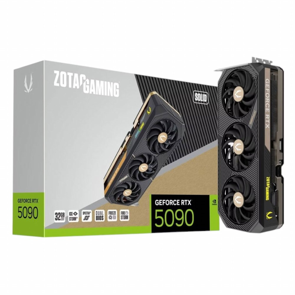 Zotac Gaming GeForce RTX 5090 SOLID | 32 GB GDDR7 VRAM | 4K Gaming & AI | Videokaart | GPU | Nvidia 1 Zotac Gaming GeForce RTX 5090 SOLID | 32 GB GDDR7 VRAM | 4K Gaming & AI | Videokaart | GPU | Nvidia