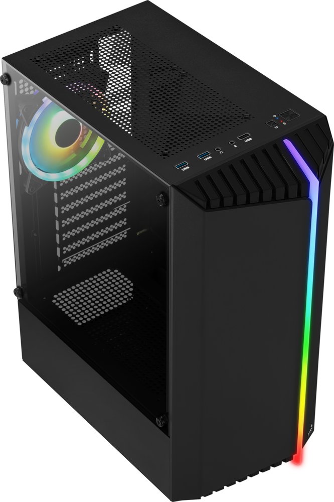 CASE Aerocool Bionic V2 MicroATX 2xUSB2.0 1XUSB 3.2 / RGB 6 CASE Aerocool Bionic V2 MicroATX 2xUSB2.0 1XUSB 3.2 / RGB - Afbeelding 6