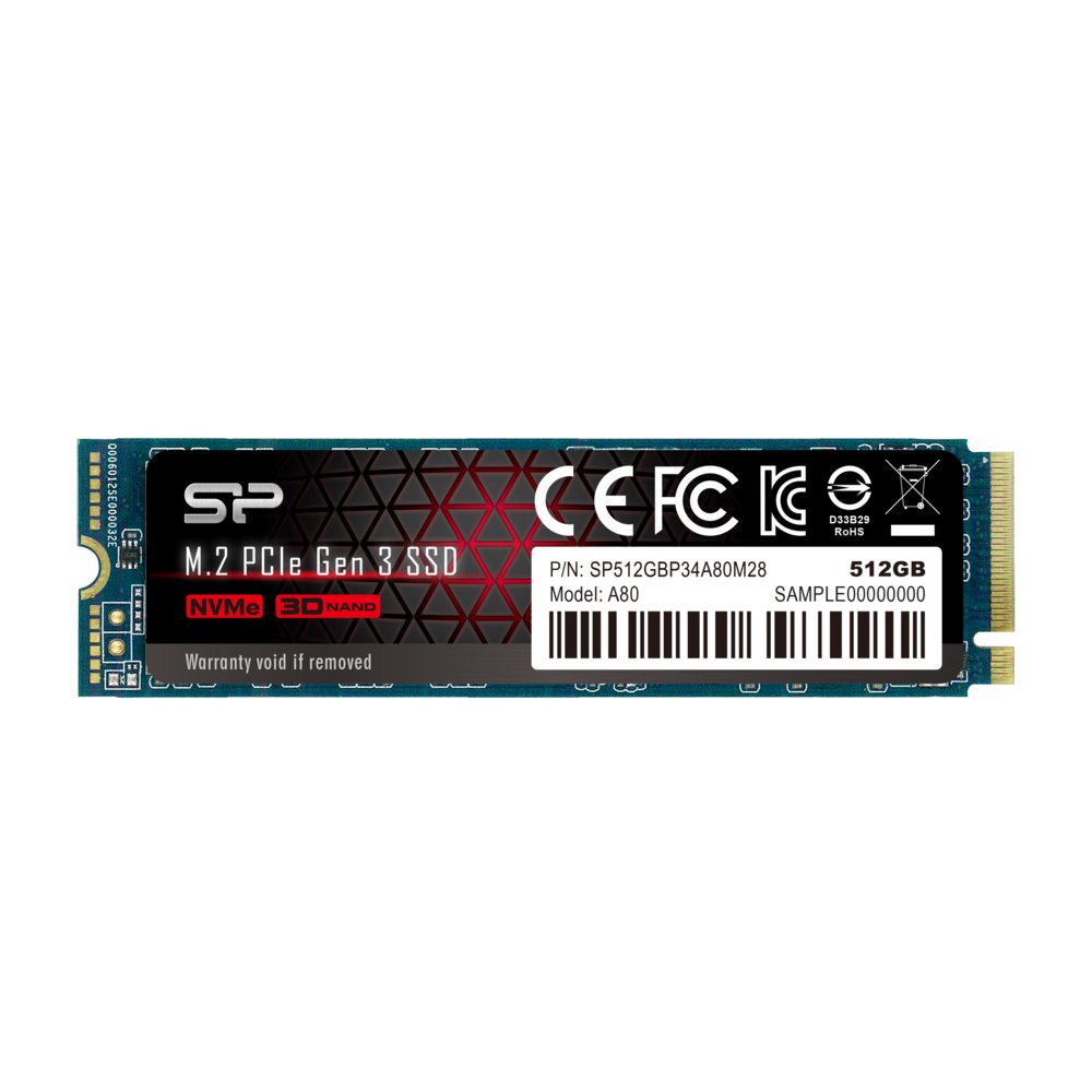 Silicon Power A80 | 512GB NVMe SSD | M.2 Gen3 | 2.700MB/s Lezen | 1.400MB/s Schrijven 1 Silicon Power A80 | 512GB NVMe SSD | M.2 Gen3 | 2.700MB/s Lezen | 1.400MB/s Schrijven