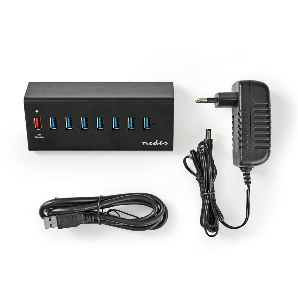 Nedis UHUBUP3810BK interface hub USB 3.2 Gen 1 (3.1 Gen 1) | 8 poorten | Zwart 7 Nedis UHUBUP3810BK interface hub USB 3.2 Gen 1 (3.1 Gen 1) | 8 poorten | Zwart - Afbeelding 7
