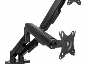 ACT AC8314 Monitorarm Essentials | Verstelbare Monitor-bureaubeugel | Tot 35" | Max 2x 9 kg | VESA 75x75 / 100x100 | 2 Monitoren | Gasveer