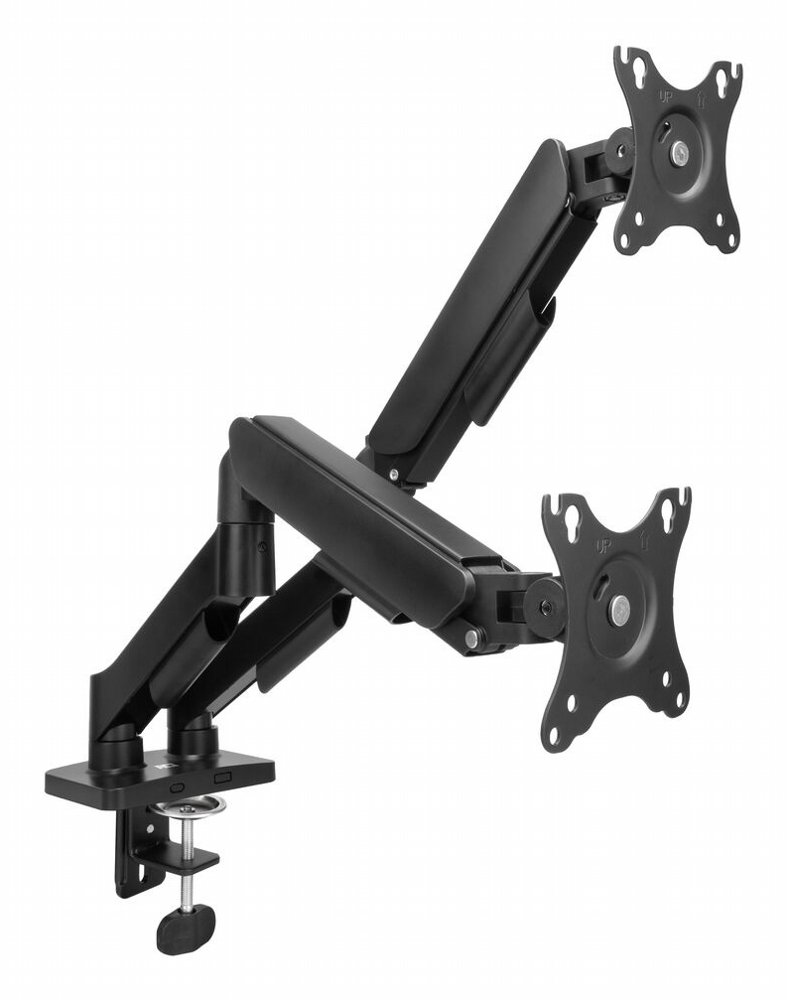 ACT AC8314 Monitorarm Essentials | Verstelbare Monitor-bureaubeugel | Tot 35" | Max 2x 9 kg | VESA 75x75 / 100x100 | 2 Monitoren | Gasveer 1 ACT AC8314 Monitorarm Essentials | Verstelbare Monitor-bureaubeugel | Tot 35" | Max 2x 9 kg | VESA 75x75 / 100x100 | 2 Monitoren | Gasveer