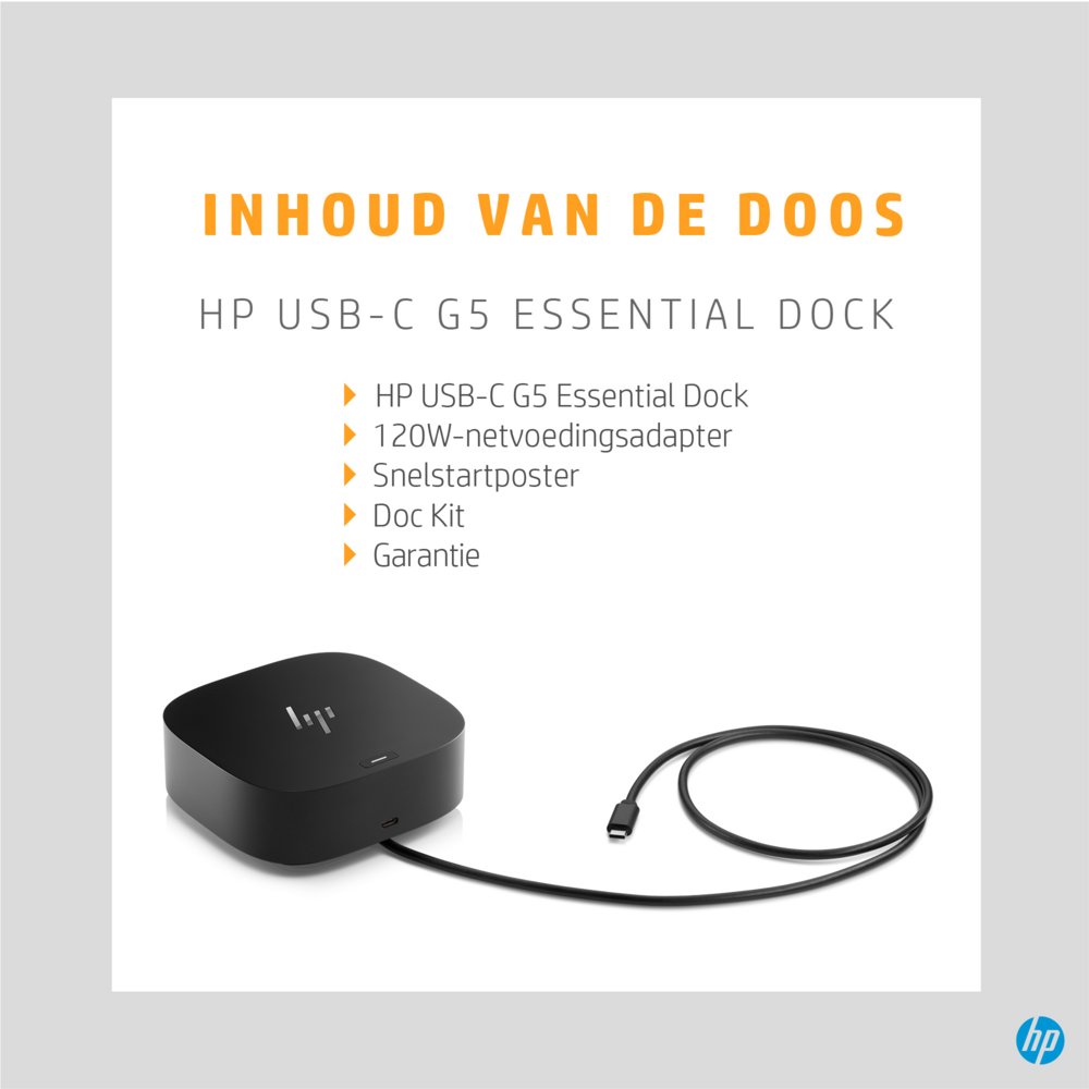 HP G5 Essential Dock | Docking Station | USB-C | Zwart 14 HP G5 Essential Dock | Docking Station | USB-C | Zwart - Afbeelding 14