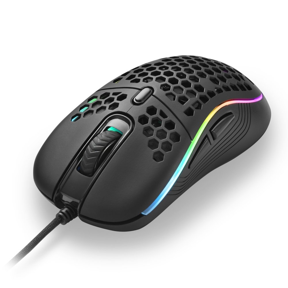 Sharkoon Light² S | Bekabelde Gaming Muis | Links- en Rechtshandig | USB-A | 6200 DPI | Zwart 3 Sharkoon Light² S | Bekabelde Gaming Muis | Links- en Rechtshandig | USB-A | 6200 DPI | Zwart - Afbeelding 3