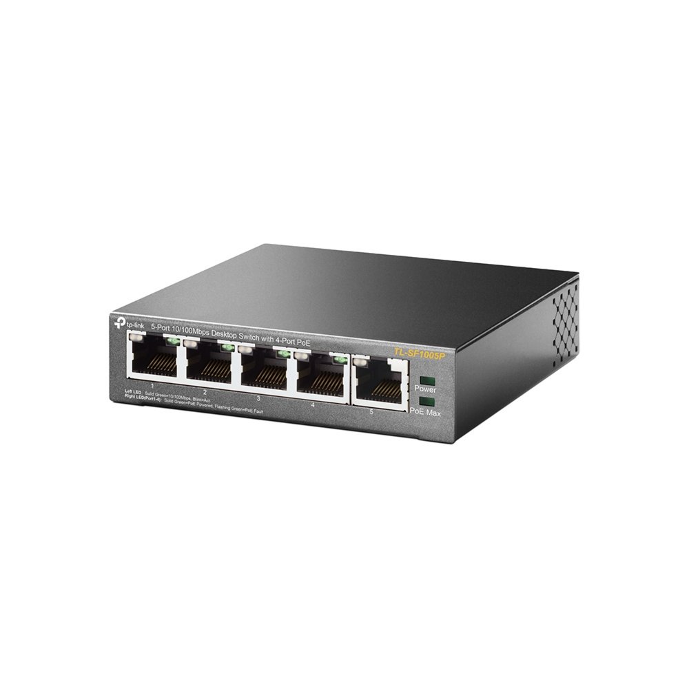 TP-Link TL-SF1005P | Unmanaged Switch | 5 Poorten | Fast Ethernet (10/100 Mbps) | PoE | Zwart 3 TP-Link TL-SF1005P | Unmanaged Switch | 5 Poorten | Fast Ethernet (10/100 Mbps) | PoE | Zwart - Afbeelding 3