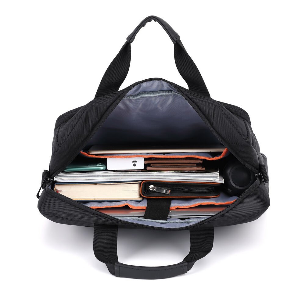 ACT Suburb 15.6" Laptop Schoudertas | Gemaakt van Gerecycled Plastic | Zwart 2 ACT Suburb 15.6" Laptop Schoudertas | Gemaakt van Gerecycled Plastic | Zwart - Afbeelding 2