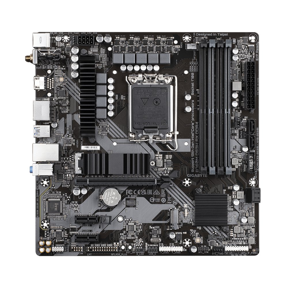 Gigabyte B760M DS3H AX DDR4 | Socket LGA 1700 | Intel B760 | 4xDDR4 | Micro-ATX | Moederbord 1 Gigabyte B760M DS3H AX DDR4 | Socket LGA 1700 | Intel B760 | 4xDDR4 | Micro-ATX | Moederbord
