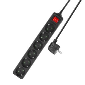ACT AC2465 | Stekkerdoos | 6 Stopcontacten | 3 m | Binnen | Zwart