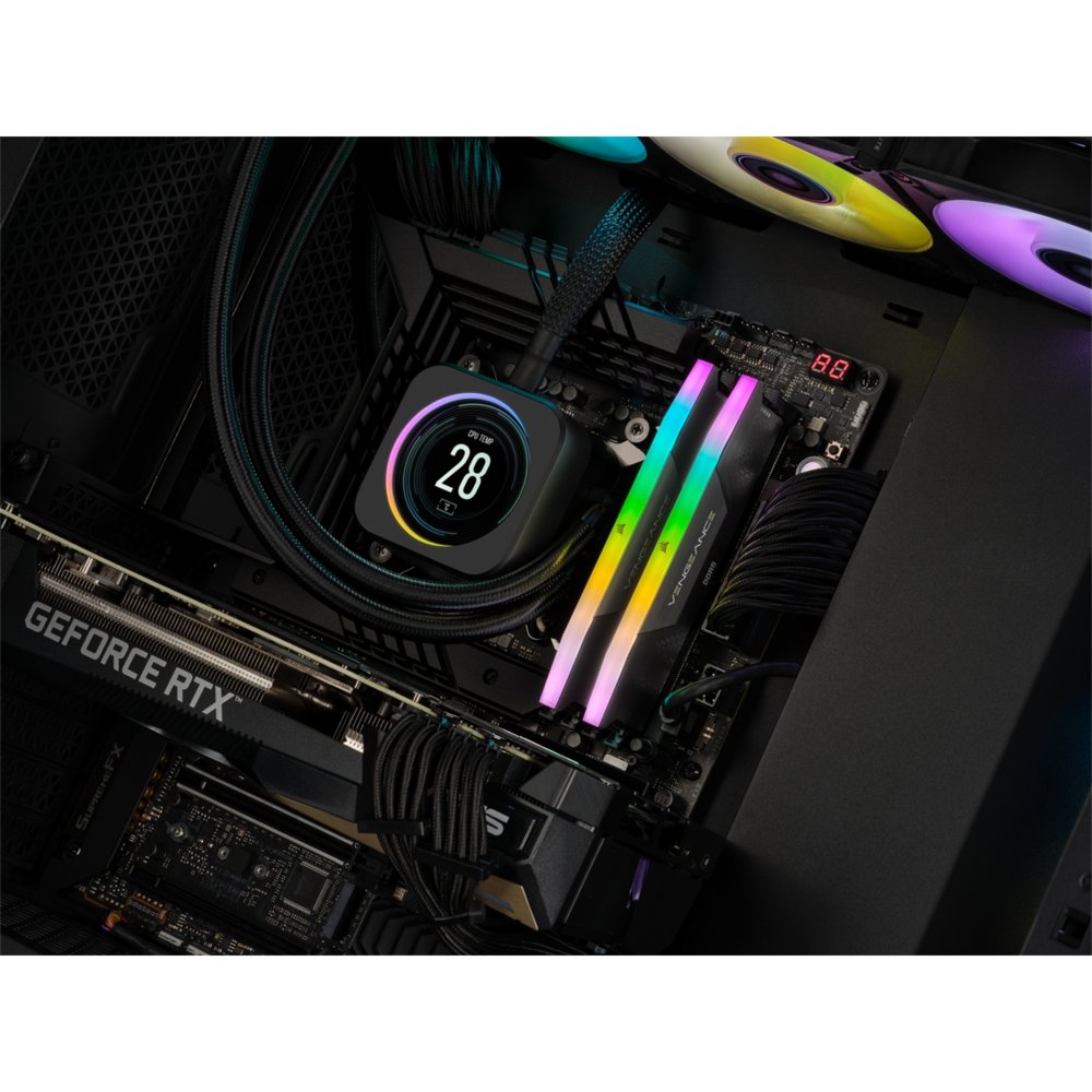 Corsair Vengeance RGB | 32GB 2x16GB | DDR5 | 6000MHz | CL36 | DIMM | Geheugenmodule | RAM 3 Corsair Vengeance RGB | 32GB 2x16GB | DDR5 | 6000MHz | CL36 | DIMM | Geheugenmodule | RAM - Afbeelding 3