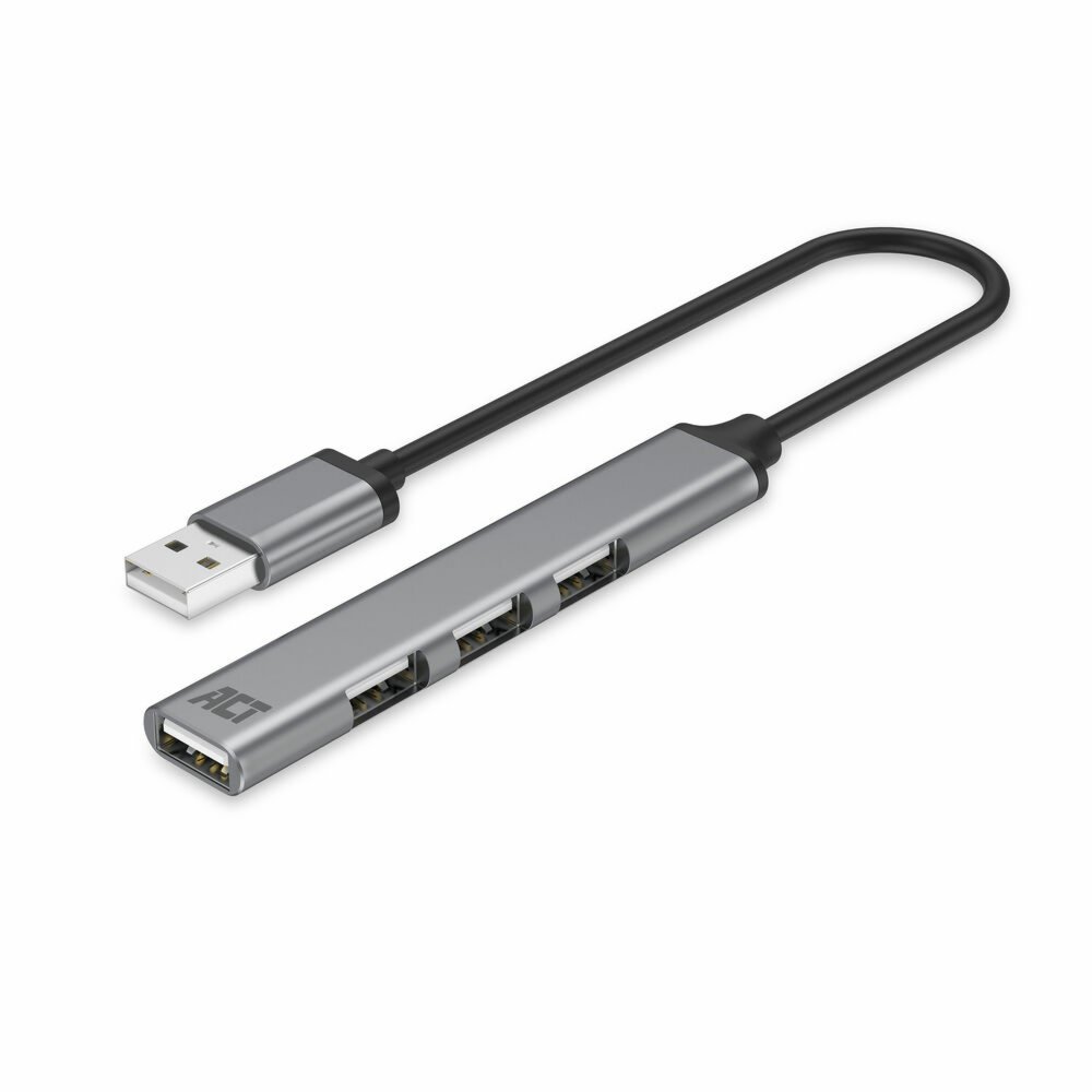 ACT AC6225 | USB 2.0 Interface Hub | 480 Mbit/s | Grijs 1 ACT AC6225 | USB 2.0 Interface Hub | 480 Mbit/s | Grijs