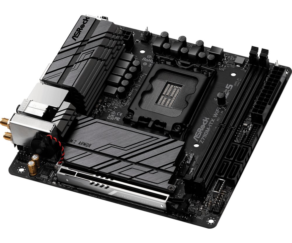 Asrock Z790M-ITX WiFi | Socket LGA 1700 | Intel Z790 | 2xDDR5 | Mini-ITX | Moederbord 3 Asrock Z790M-ITX WiFi | Socket LGA 1700 | Intel Z790 | 2xDDR5 | Mini-ITX | Moederbord - Afbeelding 3