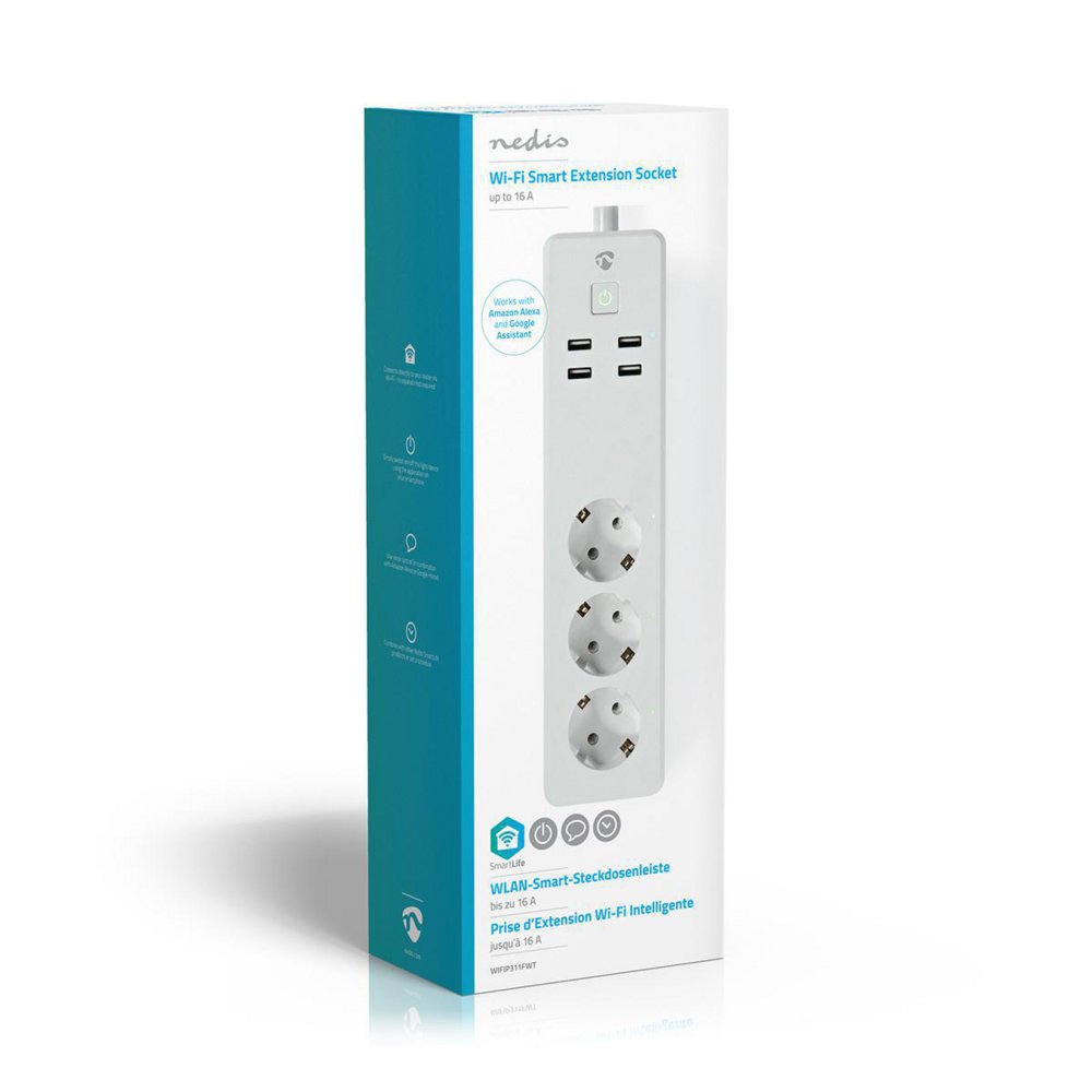 Nedis | Wi-Fi Slimme Stekkerdoos | 4 Stopcontacten | 2 USB-poorten | Wit 9 Nedis | Wi-Fi Slimme Stekkerdoos | 4 Stopcontacten | 2 USB-poorten | Wit - Afbeelding 9