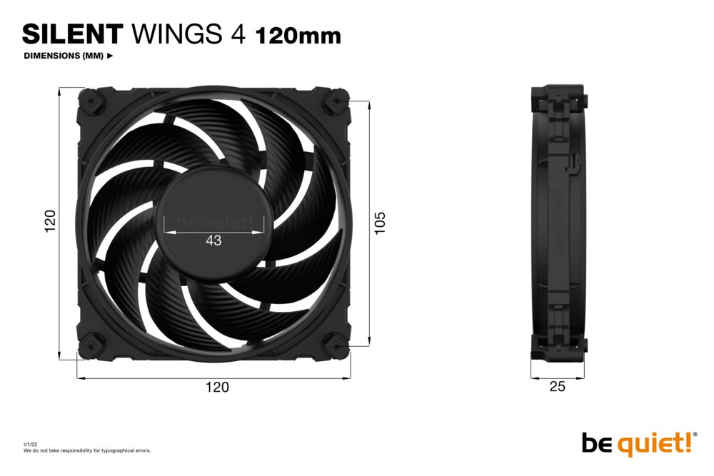 be quiet! Silent Wings 4 | 120mm Behuizingsventilator | Zwart | Single Pack (1 stuk) 5 be quiet! Silent Wings 4 | 120mm Behuizingsventilator | Zwart | Single Pack (1 stuk) - Afbeelding 5
