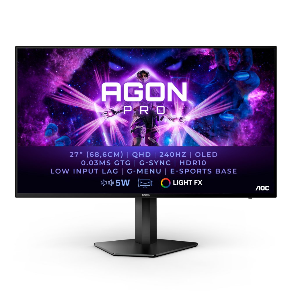 AOC AGON PRO AG276QZD 27" | 2560x1440 QHD OLED | 240Hz | 0.03ms | HDR10 | G-Sync Compatible | Gaming Monitor | Open Box 1 AOC AGON PRO AG276QZD 27" | 2560x1440 QHD OLED | 240Hz | 0.03ms | HDR10 | G-Sync Compatible | Gaming Monitor | Open Box