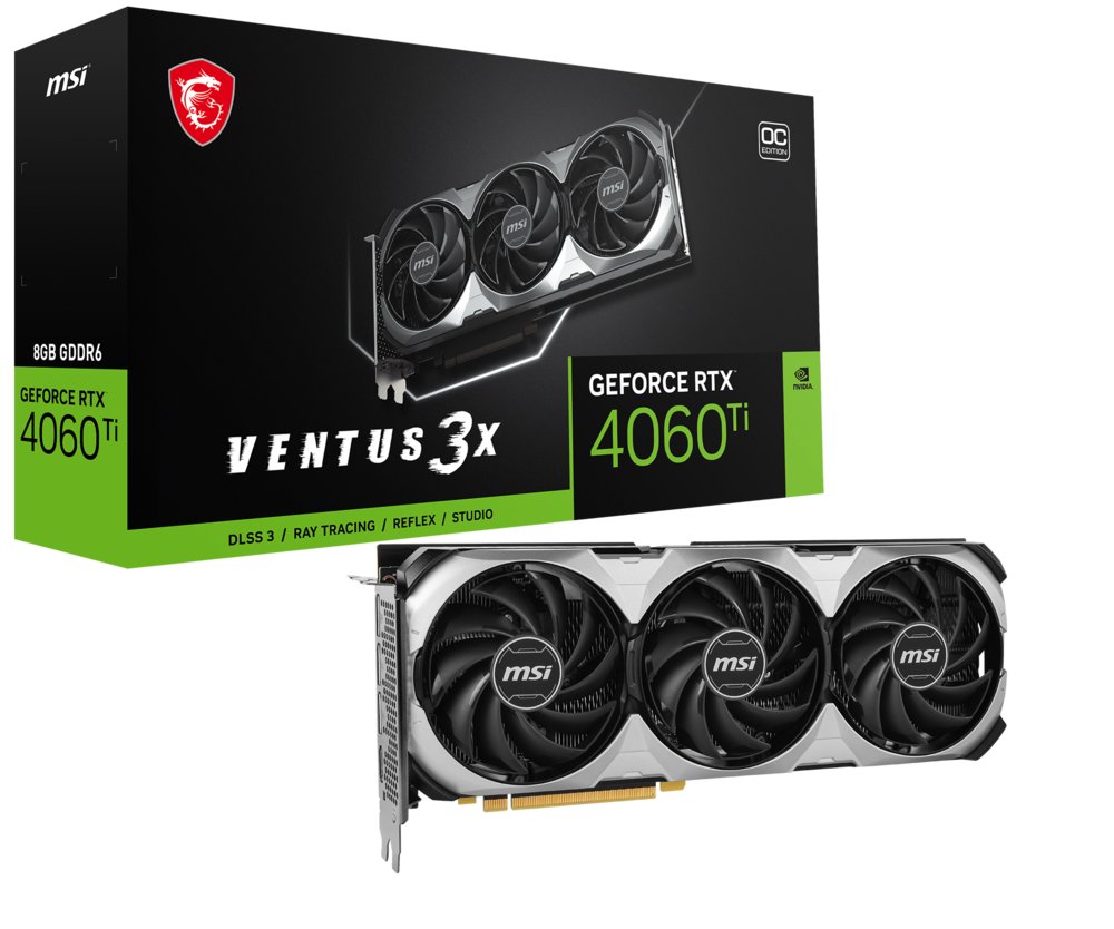MSI GeForce RTX 4060 Ti VENTUS 3X OC | 8GB GDDR6 VRAM | Videokaart | GPU | Nvidia 2 MSI GeForce RTX 4060 Ti VENTUS 3X OC | 8GB GDDR6 VRAM | Videokaart | GPU | Nvidia - Afbeelding 2