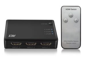 ACT AC7845 HDMI Switch | 3 Ingangen | 1 Uitgang | 4K @ 30Hz | Inclusief Afstandsbediening