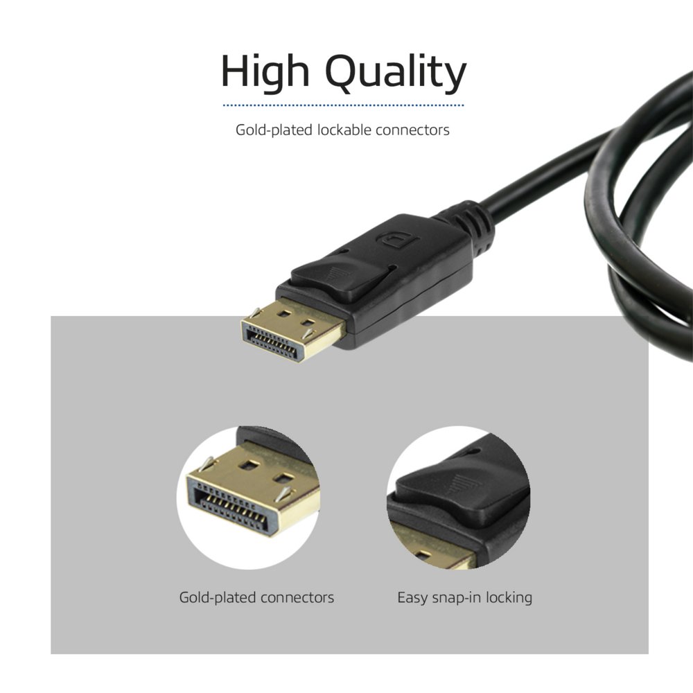 ACT AK4073 | DisplayPort 1.4 Kabel | 2,0m | Zwart 4 ACT AK4073 | DisplayPort 1.4 Kabel | 2,0m | Zwart - Afbeelding 4