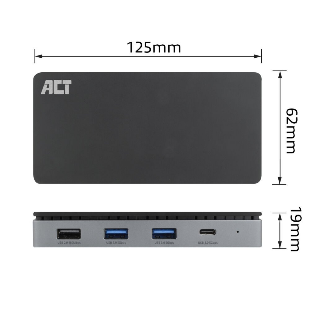 ACT AC7093 | USB-C 4K Docking Station | 2x HDMI + Ethernet + USB-C/USB-A + PD | 1m Kabel 9 ACT AC7093 | USB-C 4K Docking Station | 2x HDMI + Ethernet + USB-C/USB-A + PD | 1m Kabel - Afbeelding 9