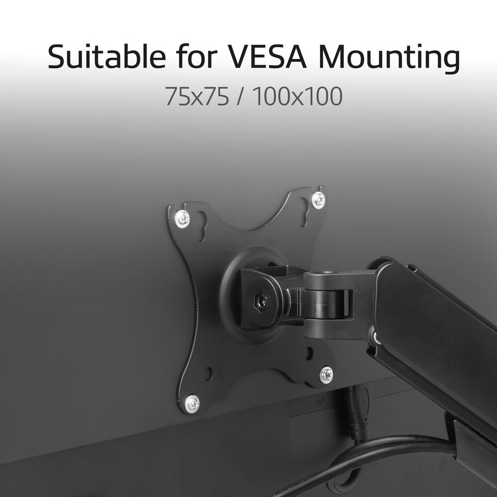 ACT AC8314 Monitorarm Essentials | Verstelbare Monitor-bureaubeugel | Tot 35" | Max 2x 9 kg | VESA 75x75 / 100x100 | 2 Monitoren | Gasveer 2 ACT AC8314 Monitorarm Essentials | Verstelbare Monitor-bureaubeugel | Tot 35" | Max 2x 9 kg | VESA 75x75 / 100x100 | 2 Monitoren | Gasveer - Afbeelding 2