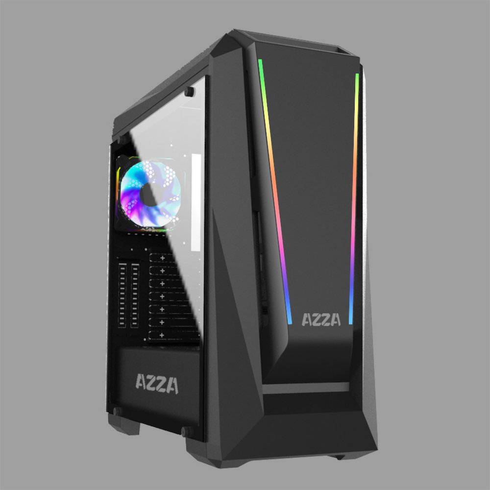 Azza Chroma 410A RGB | Midi Tower Case | Zwart 3 Azza Chroma 410A RGB | Midi Tower Case | Zwart - Afbeelding 3