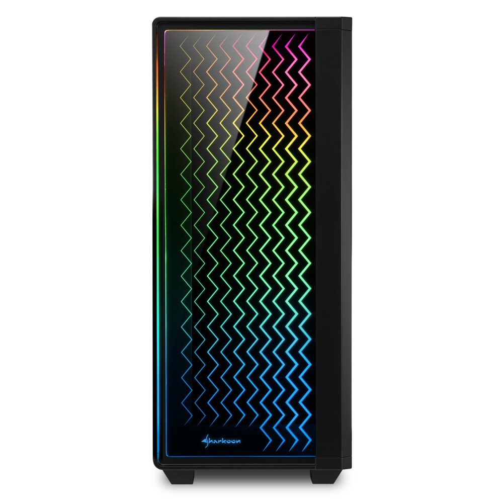 Sharkoon RGB LIT 200 | Midi Tower Behuizing | Zwart 2 Sharkoon RGB LIT 200 | Midi Tower Behuizing | Zwart - Afbeelding 2