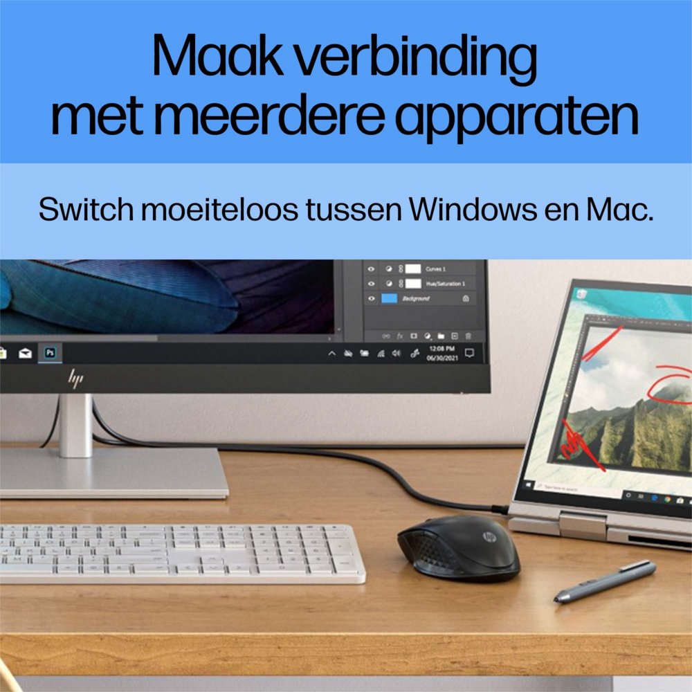 HP 430 | Multi-Device Draadloze Muis | Links- en Rechtshandig | RF + Bluetooth | 1200 DPI | Zwart 7 HP 430 | Multi-Device Draadloze Muis | Links- en Rechtshandig | RF + Bluetooth | 1200 DPI | Zwart - Afbeelding 7