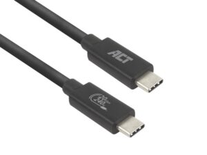 ACT AC7430 | USB4 | 20Gbps | 240W | USB-C naar USB-C | 1m | Zwart