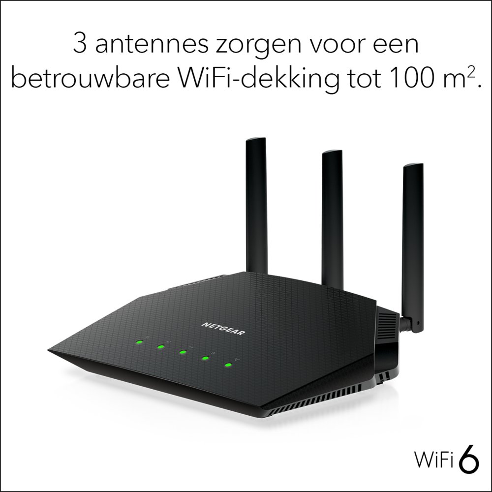 NETGEAR Nighthawk 4-Stream AX1800 | Wifi 6 Router | Gigabit Ethernet Dual-band (2.4 GHz / 5 GHz) | 1200Mbit/s 9 NETGEAR Nighthawk 4-Stream AX1800 | Wifi 6 Router | Gigabit Ethernet Dual-band (2.4 GHz / 5 GHz) | 1200Mbit/s - Afbeelding 9