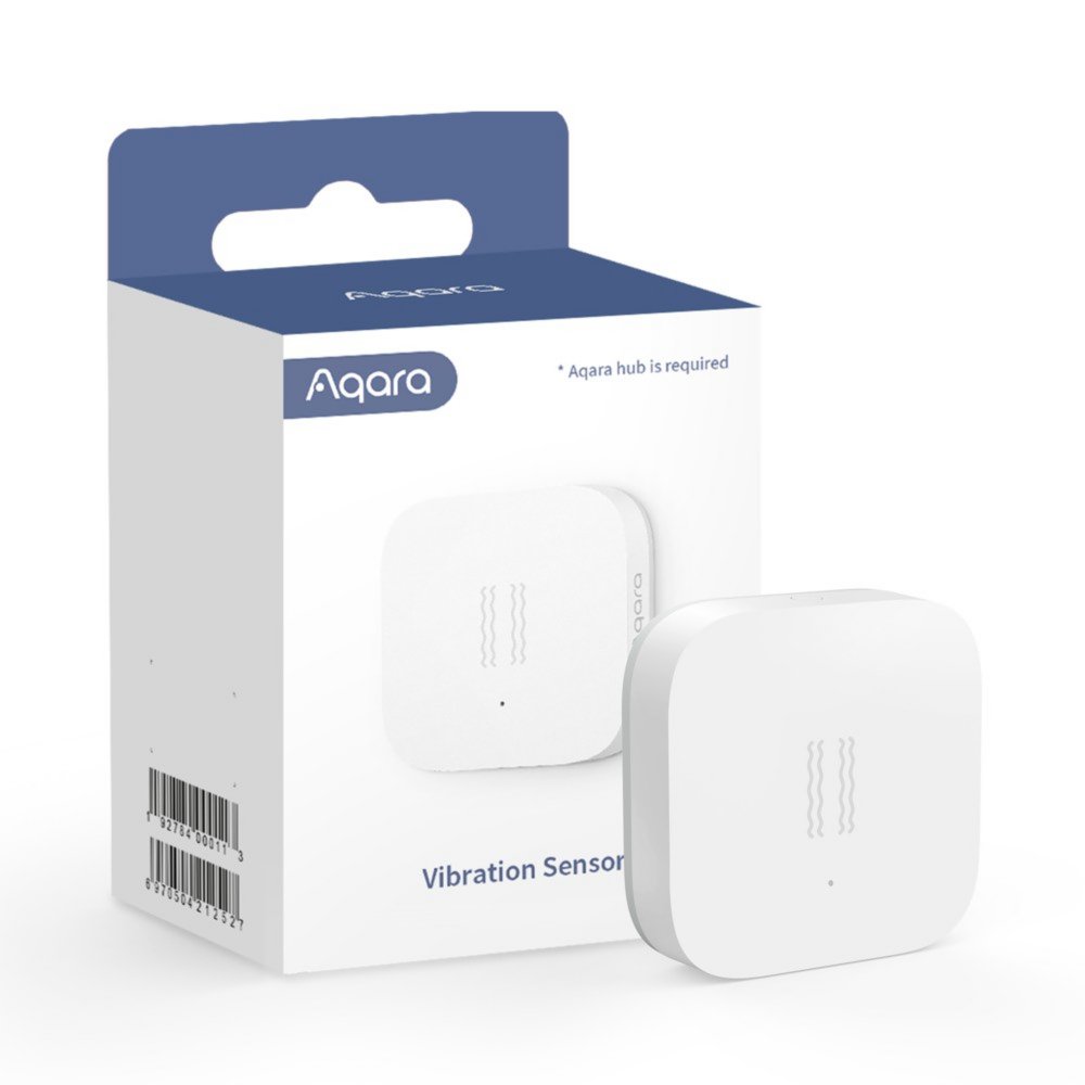 Aqara Vibratiesensor | Detecteert trillingen, kantelingen en bewegingen | Draadloos | Batterijgevoed (CR2032) | Zigbee 3.0 | Compatibel met HomeKit, Alexa, Google Assistant | Wit 1 Aqara Vibratiesensor | Detecteert trillingen