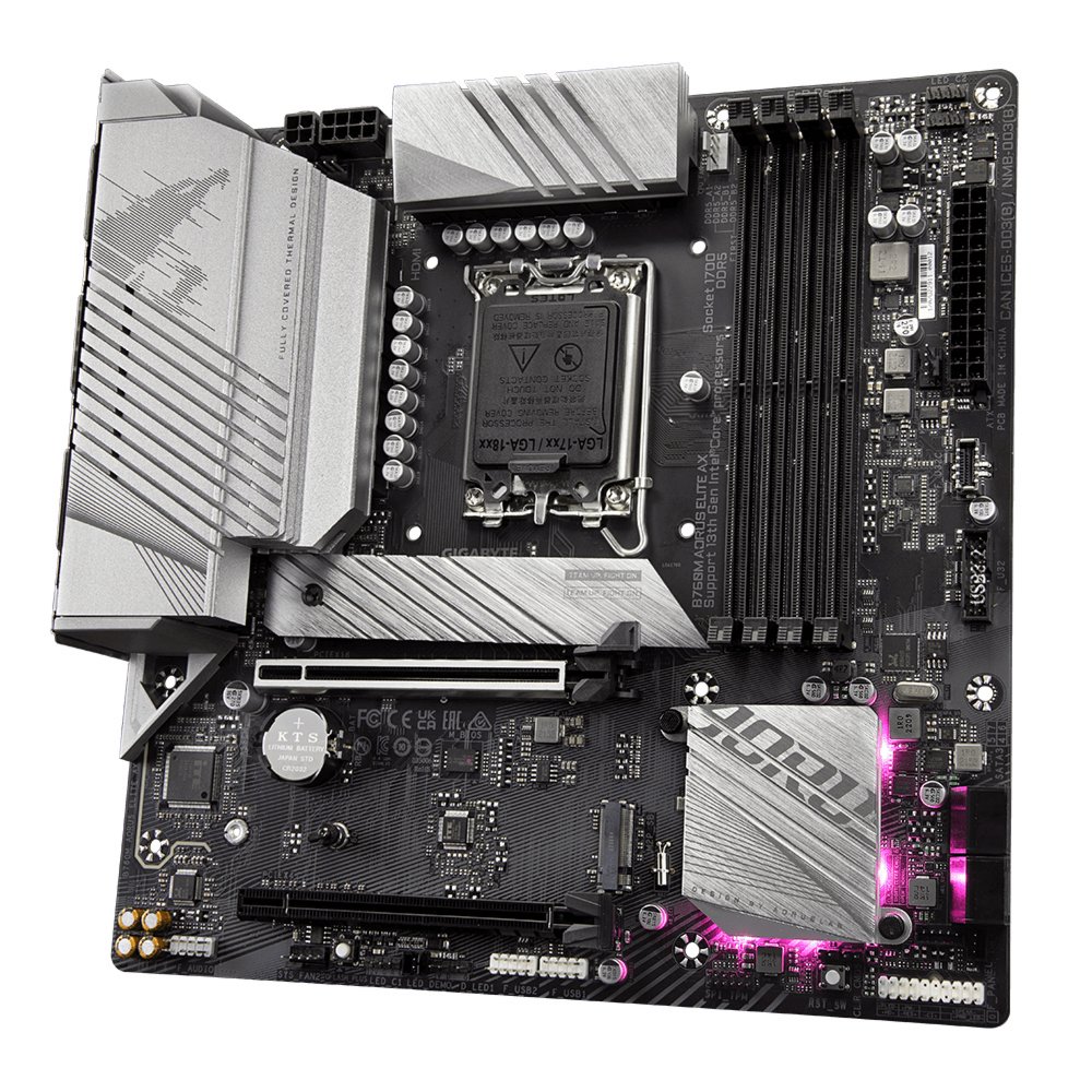 Gigabyte B760M AORUS ELITE AX | Socket LGA 1700 | Intel B760 | 4xDDR5 | Micro-ATX | Moederbord 1 Gigabyte B760M AORUS ELITE AX | Socket LGA 1700 | Intel B760 | 4xDDR5 | Micro-ATX | Moederbord