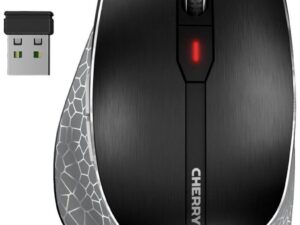 Cherry MW 8C Ergo | Ergonomische Draadloze Muis | Links- en Rechtshandig | RF + Bluetooth | 3200 DPI | Zwart/Grijs