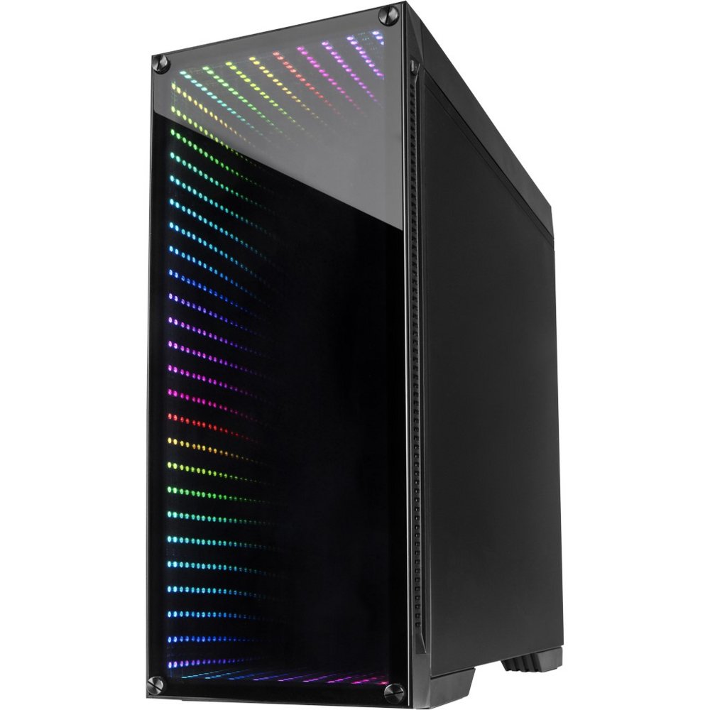 Inter-Tech X-908 Infini2 | Infinity Mirror | Tower Case | USB-C | Zwart 3 Inter-Tech X-908 Infini2 | Infinity Mirror | Tower Case | USB-C | Zwart - Afbeelding 3