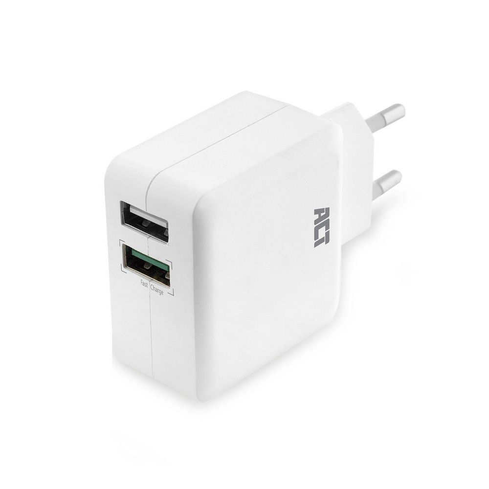 ACT AC2125 | Fast Charge Dual USB-A Oplader 30W | Wit 2 ACT AC2125 | Fast Charge Dual USB-A Oplader 30W | Wit - Afbeelding 2
