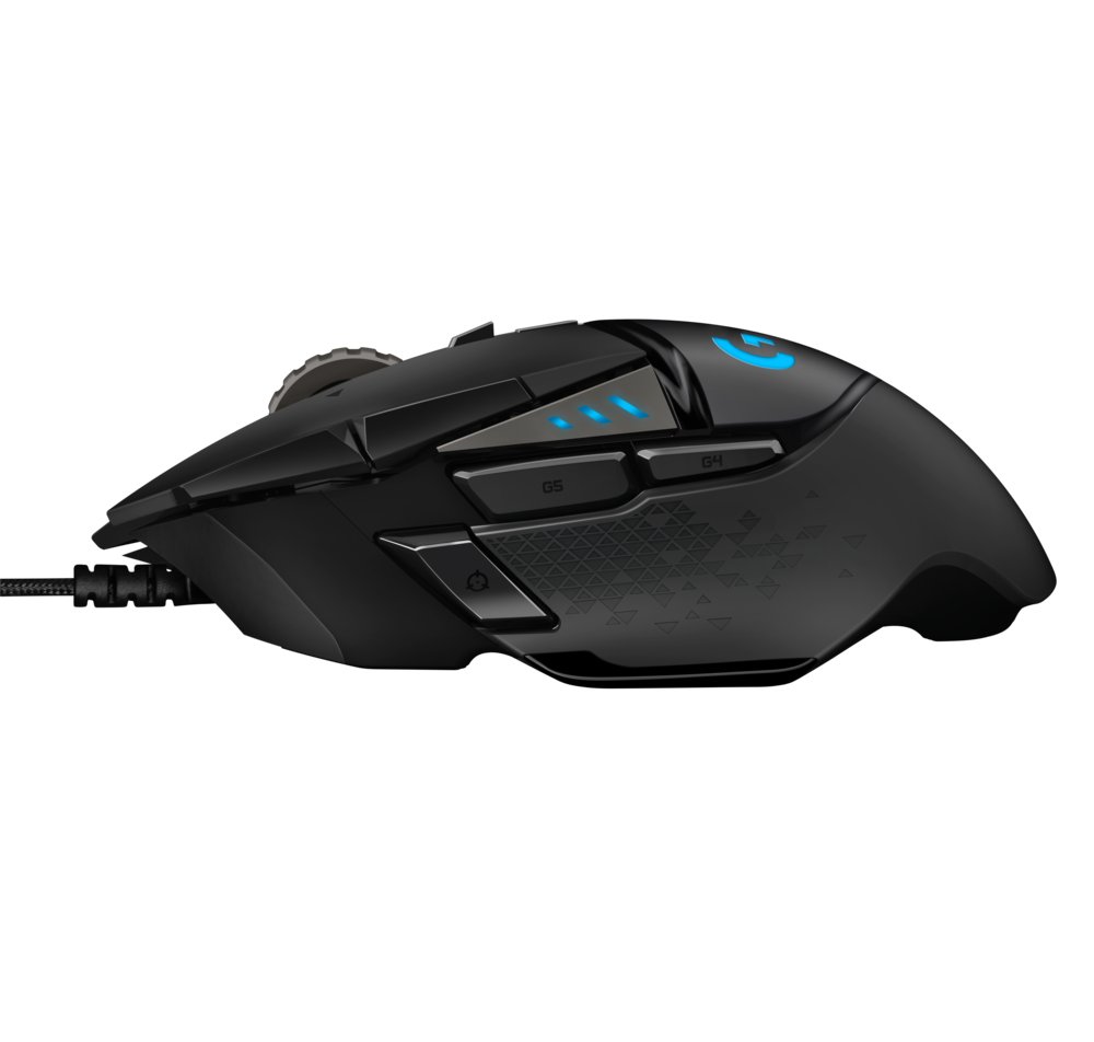 Logitech G502 HERO | Gaming Muis | Rechtshandig | USB-A (bedraad) | 100 – 25.600 DPI | Zwart 4 Logitech G502 HERO | Gaming Muis | Rechtshandig | USB-A (bedraad) | 100 – 25.600 DPI | Zwart - Afbeelding 4