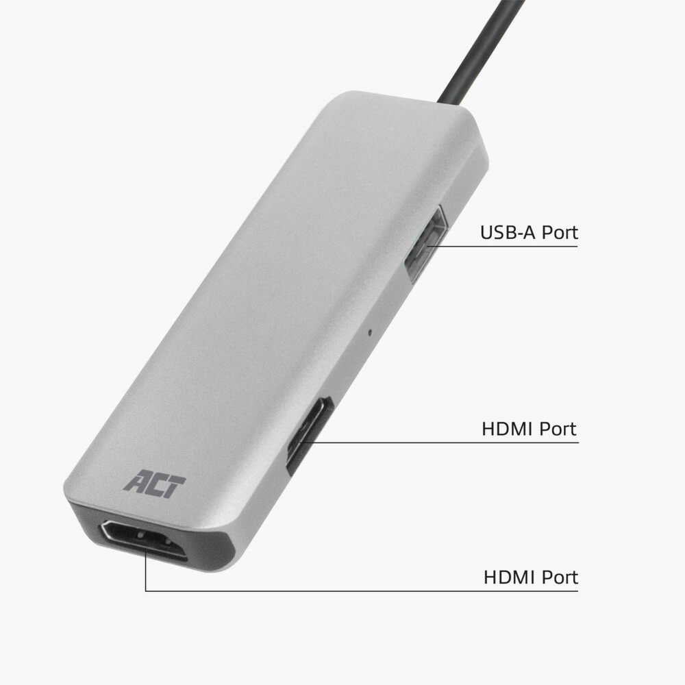 ACT AC7013 | Docking Station & Poortreplicator | USB-C 3.2 Gen 1 | Zwart/Grijs 3 ACT AC7013 | Docking Station & Poortreplicator | USB-C 3.2 Gen 1 | Zwart/Grijs - Afbeelding 3